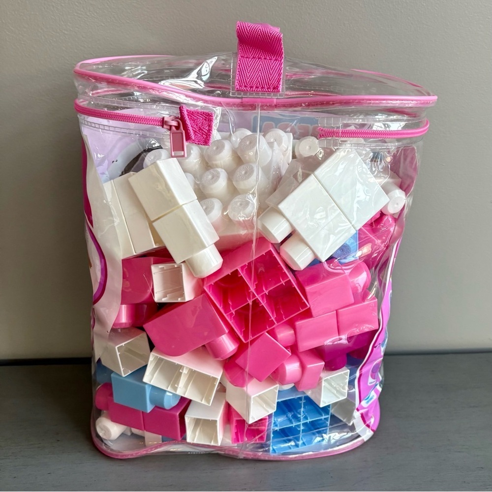Mega Bloks Pink Blue Building Blocks First Builders 8466 Kids Toy Set 90+ pc - Picture 13 of 14